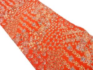 切りばめ風　草花模様名古屋帯